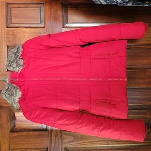 Aeropostale Juniors red medium winter puffer coat